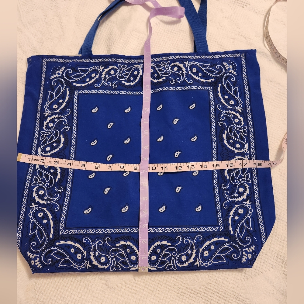 Blue Bandana-Print Tote Bag - Picture 5 of 5
